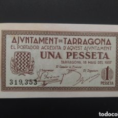 Billetes españoles: 1 PESETA DE 1937...... AJUNTAMENT DE TARRAGONA.....PRECIOSO.......ES EL DE LAS FOTOS