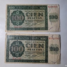 Billetes españoles: LOTE 2 BILLETES CIRCULADOS |SOLO ACEPTO PAYPAL| BILLETE 100 PESETAS 1936 LEER DESCRIPCION