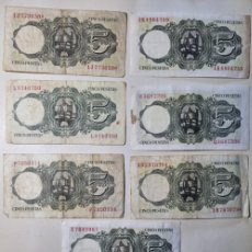 Billetes españoles: LOTE 7 BILLETES CIRCULADOS |SOLO ACEPTO PAYPAL| BILLETE 5 PESETAS 1951 LEER DESCRIPCION