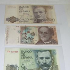 Billetes españoles: INTERESANTE LOTE DE BILLETES ESPAÑOLES. JUAN CARLOS I.