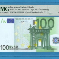 Billetes españoles: ESPAÑA-BILLETE- 100 EUROS DUISENBERG M002 SIN CIRCULAR PMG 67 ( T155 )
