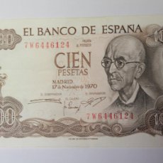 Billetes españoles: BILLETE DE 100 PESETAS DEL 17 DE NOVIEMBRE DE 1970 BANCO DE ESPAÑA SIN SERIE EN EBC