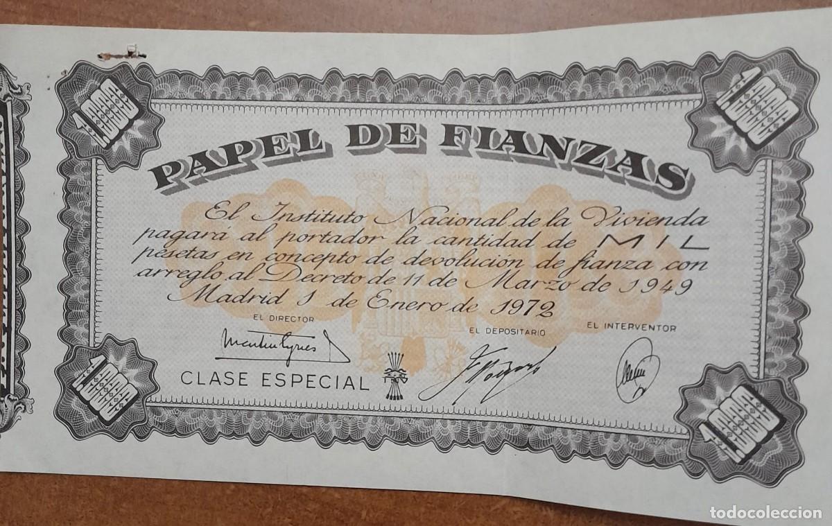 Billetes espa&ntilde;oles: PAPEL DE FIANZAS 1000 PESETAS, DE 1972