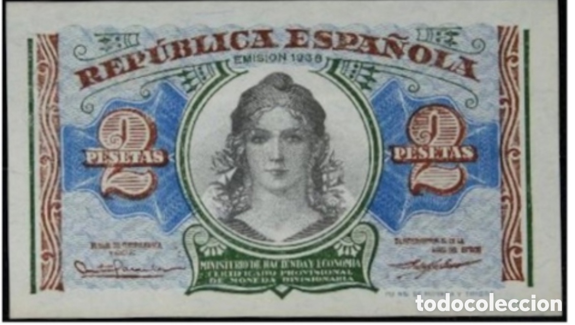 Spanish Banknotes: II REPUBLICA 2 PESETAS EMISION 1938