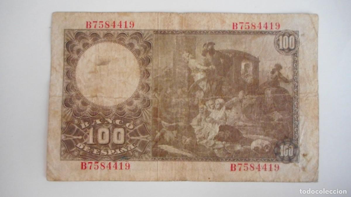 Billetes espa&ntilde;oles: 100 PESETAS 1948 . MBC- - Foto 2