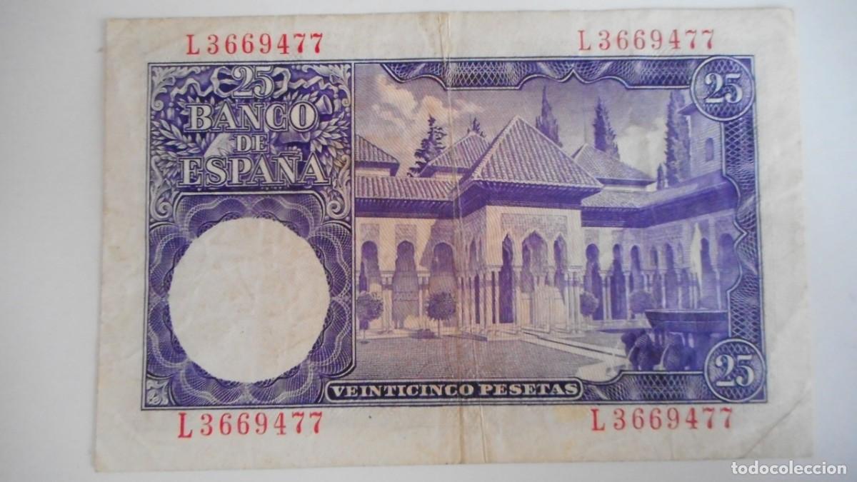 Billetes espa&ntilde;oles: 25 PESETAS 1954 MBC - Foto 2