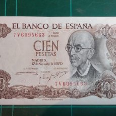 Billetes españoles: BILLETE 100 PESETAS MANUEL DE FALLA. 1970.
