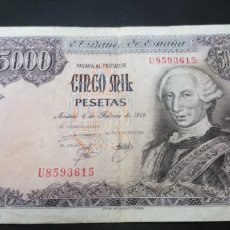 Billetes españoles: 5000 PESETAS-6 DE FEBRERO DE 1976-SERIE U