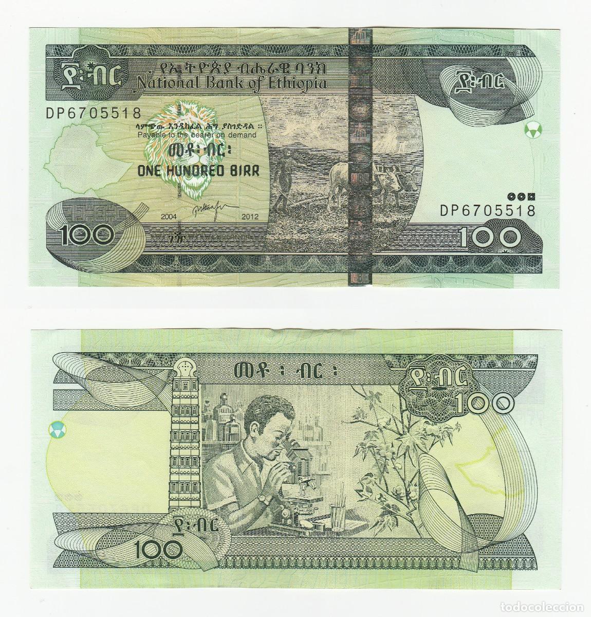 Billetes espa&ntilde;oles: ETIOPIA 100 BIRR 2004-2012 n/s DP6705518 CASI SIN CIRCULAR (ver escaneo)