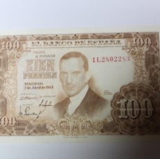 Billetes españoles: BILLETE DE 100 PESETAS DEL 7 DE ABRIL DE 1953 BANCO DE ESPAÑA DE SIN SERIE EBC+