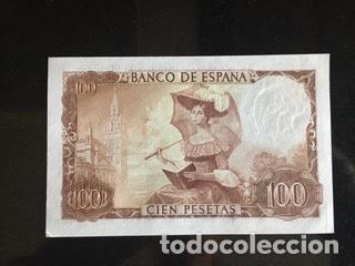 Billetes espa&ntilde;oles: BILLETE 100 PESETAS. BECQUER. 1965 - Foto 2