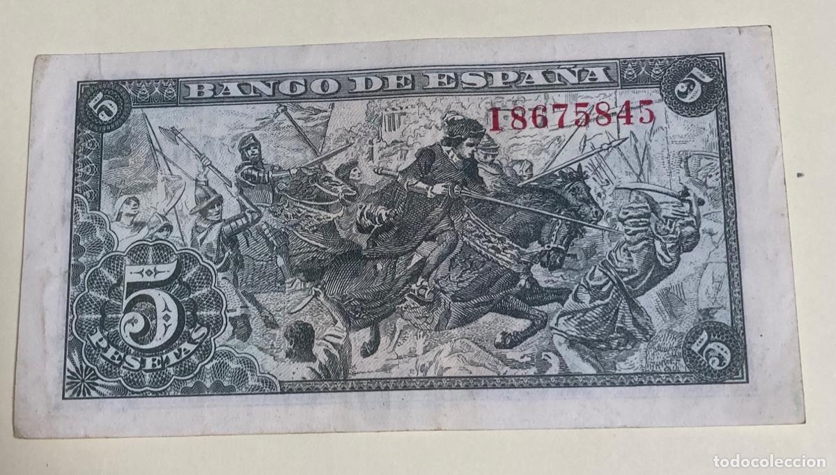 Billetes espa&ntilde;oles: Billete 5 pta Espa&ntilde;a - Foto 2