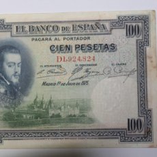 Billetes españoles: BILLETE DE 100 PESETAS DEL 1 DE JULIO DE 1925 BANCO DE ESPAÑA CON SERIE D EN BC+