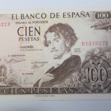 Billetes españoles: BILLETE DE 100 PESETAS DEL 19 DE NOVIEMBRE DE 1965 BANCO DE ESPAÑA CON SERIE D EN EBC+