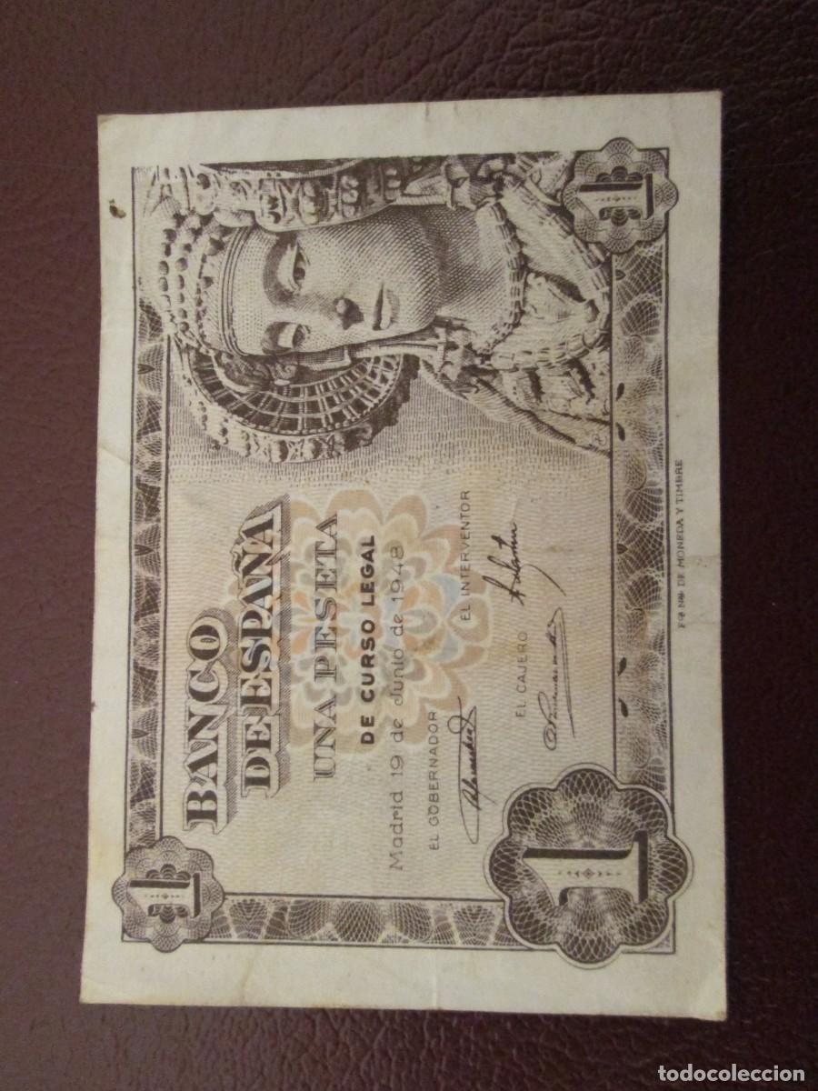 Billetes espa&ntilde;oles: 1 PESETA 1948 DAMA DE ELCHE - Foto 1