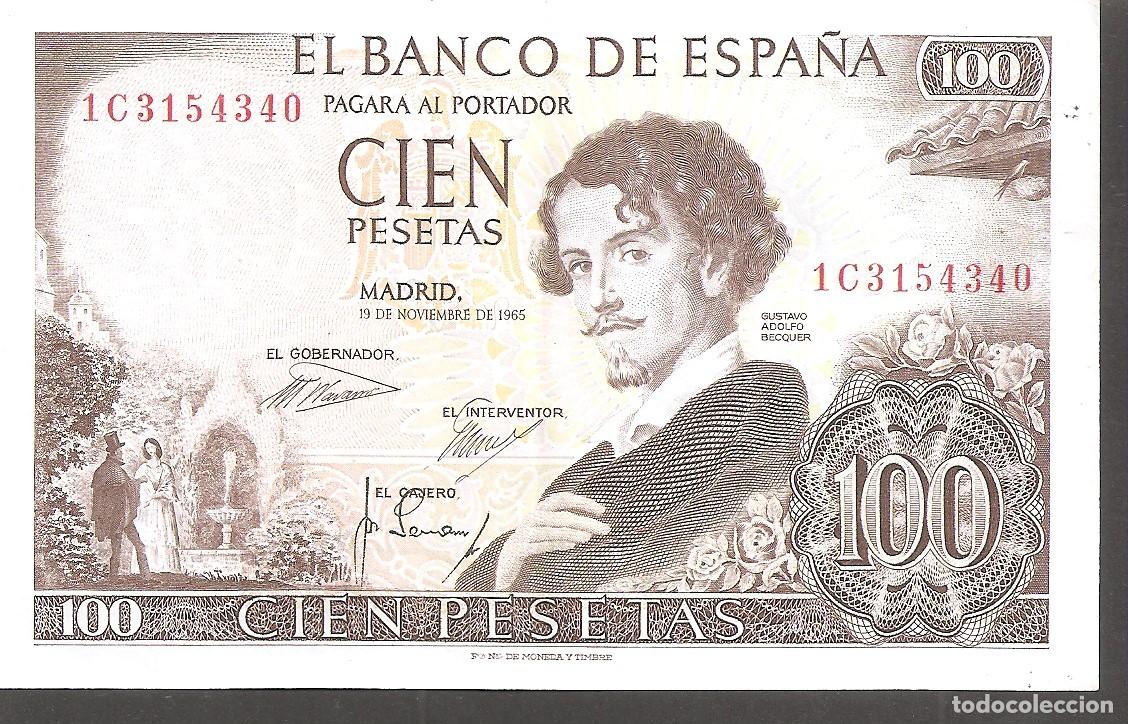 Billetes espa&ntilde;oles: ESPA&Ntilde;A 100 PESETAS 1965 - Foto 1