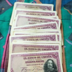 Billetes españoles: LOTE DE 50 BILLETES DE 50 PESETAS DE 15 DE AGOSTO 1928 BONITOS CON SERIE