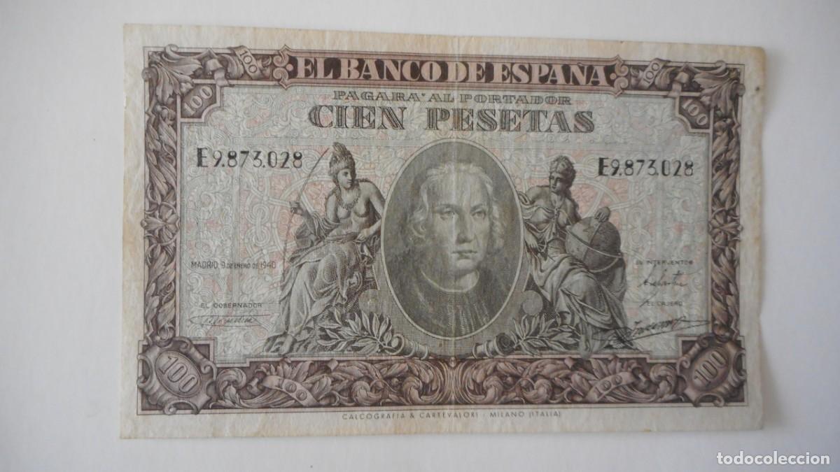 Billetes espa&ntilde;oles: 100 PESETAS 1940 MBC+ - Foto 1