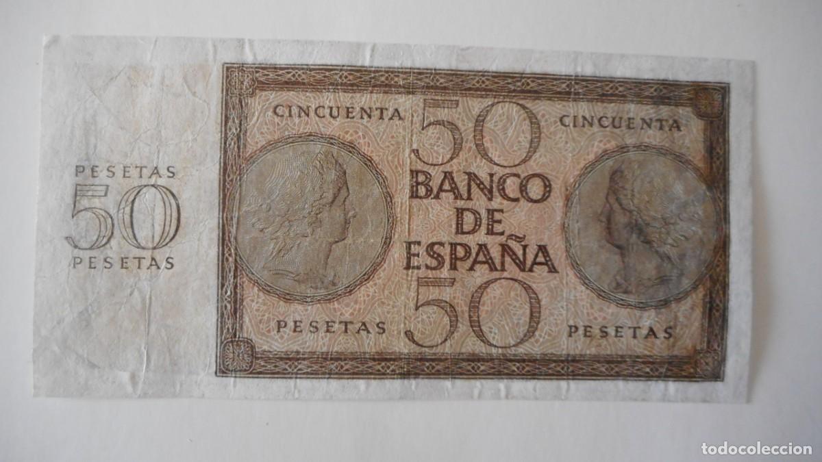 Billetes espa&ntilde;oles: 50 PESETAS 1936 / MBC+ - Foto 2