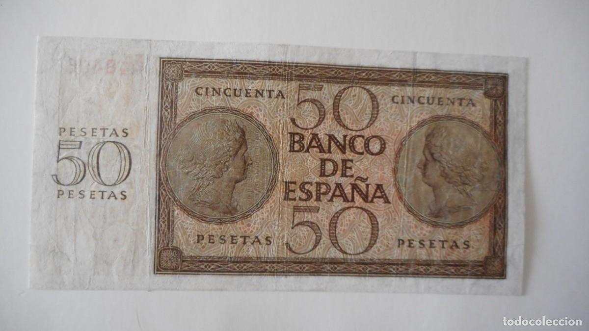 Billetes espa&ntilde;oles: 50 PESETAS 1936 / MBC+ - Foto 2