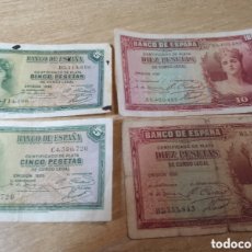 Billetes españoles: 4 BILLETES DE 5 Y 10 PESETAS LOS DE LA IMAGEN