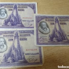 Billetes españoles: 3 BILLETES DE 100 PESETAS AÑO 1928