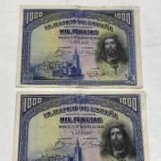Banconote spagnole: DOS BILLETES DE 1000 PESETAS 1928