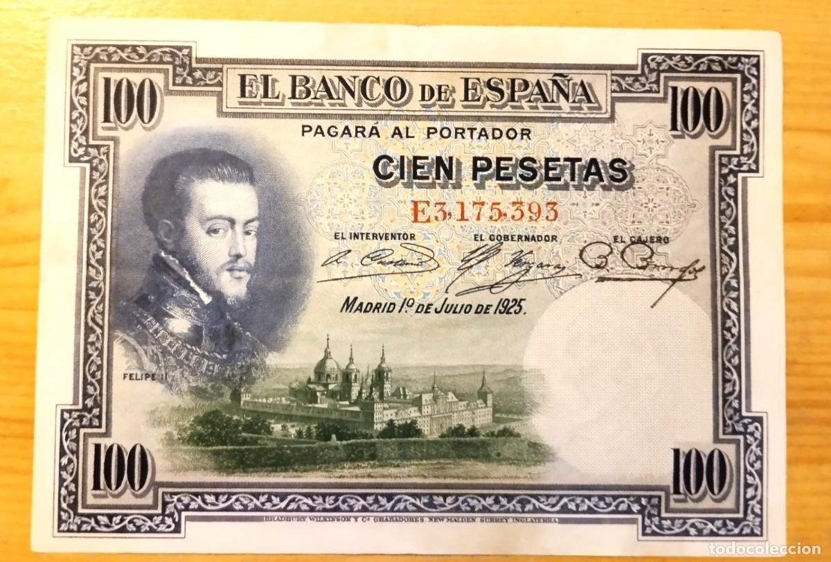 Billetes espa&ntilde;oles: BILLETE 100 PESETAS 1925 SERIE E - EBC - Foto 1