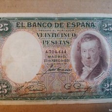 Banconote spagnole: BILLETE DE 25 PESETAS DEL AÑO 1931 BUEN ESTADO