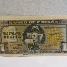 Billetes españoles: ESTADO ESPAÑOL, 1 PESETA 4 DE SEPTIEMBRE 1940. SERIE C.NUEVO