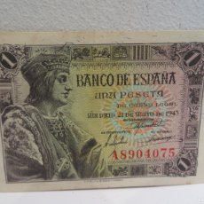 Billetes españoles: BILLETE DE 1 PESETA DE 21 DE MAYO DE 1943 SERIE A Y SIN CIRCULAR