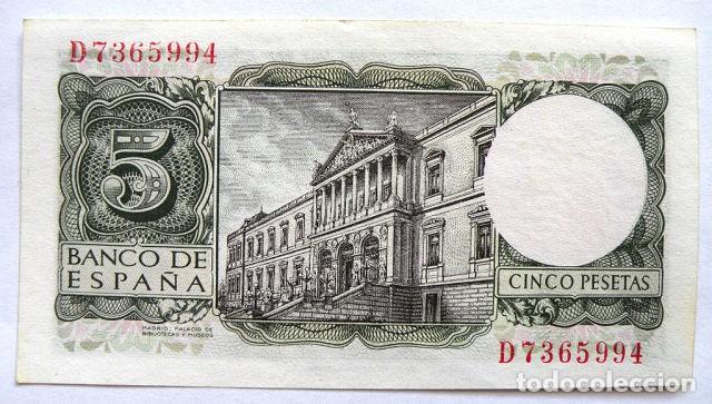 Billetes espa&ntilde;oles: 5 pesetas del 1954 s/c - Foto 2