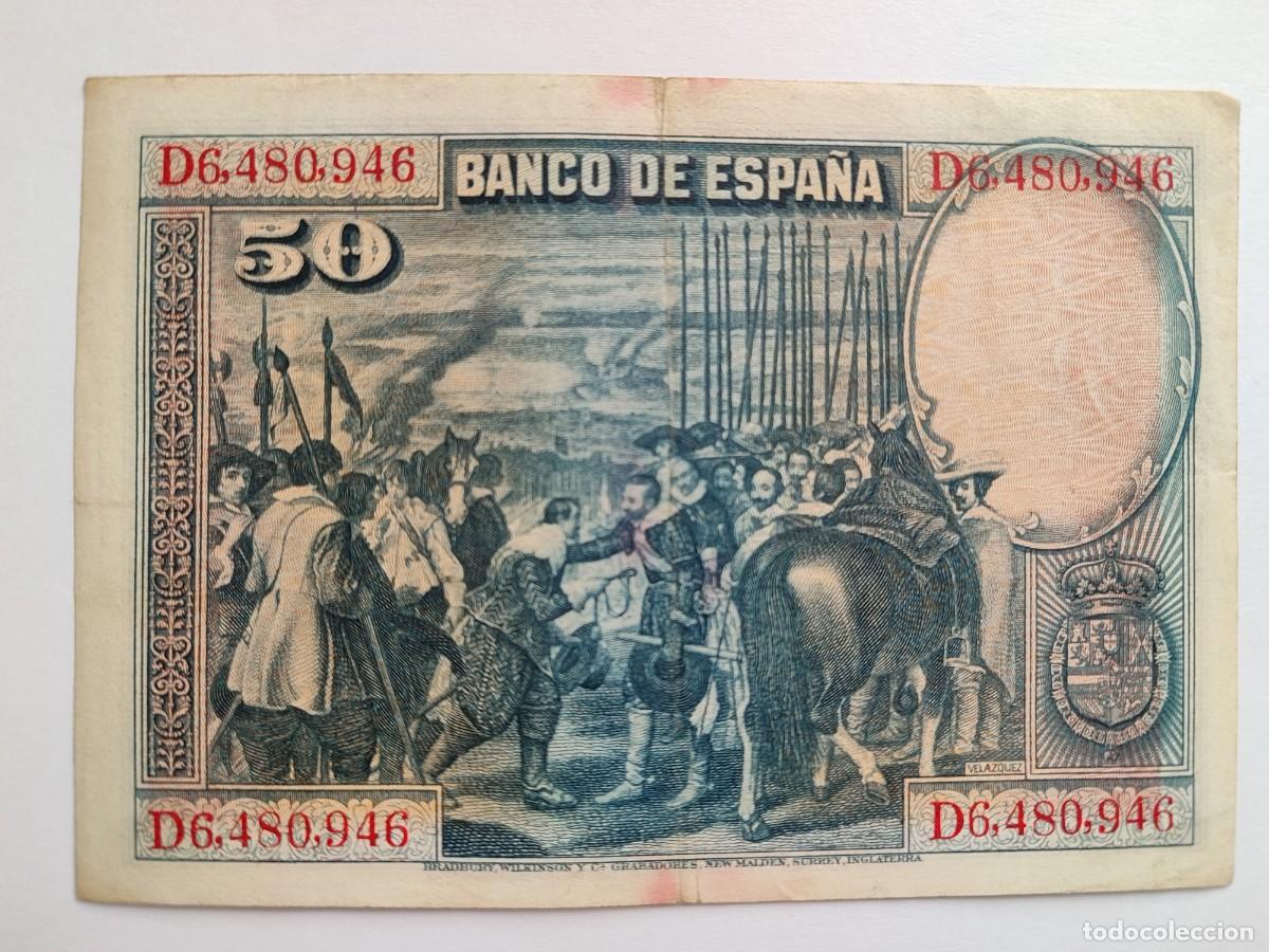 Billetes espa&ntilde;oles: 50 pesetas del 1928 - Foto 2