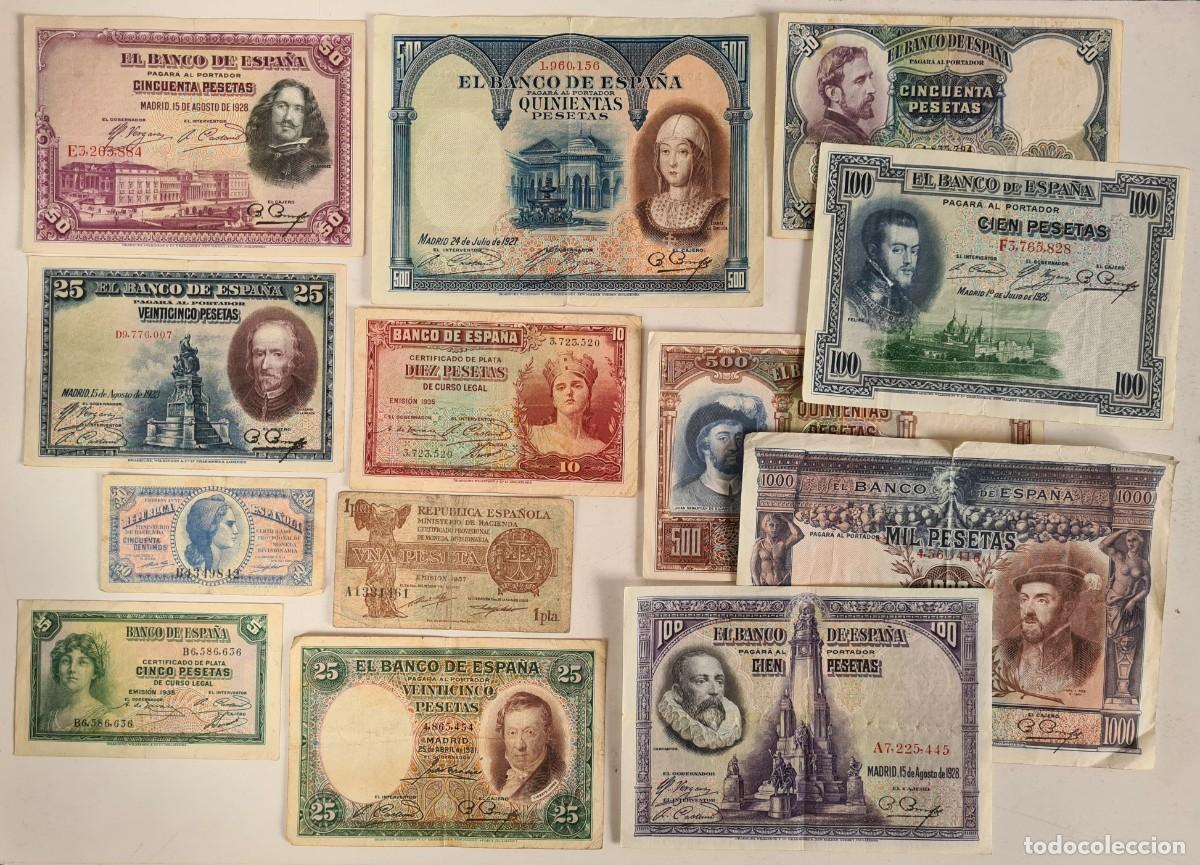 Billetes espa&ntilde;oles: 13 Billetes Rep&uacute;blica Espa&ntilde;ola - Peseta