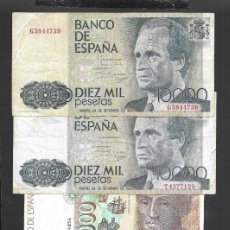 Billetes españoles: 4 BILLETES 5000-10000 PESETAS 1985-1992 MBC