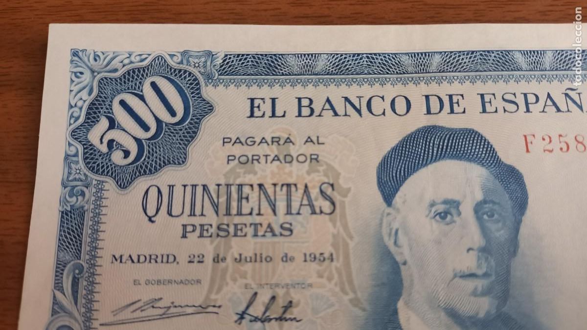 Billetes espa&ntilde;oles: Billete 500 pesetas 1954 - Foto 4