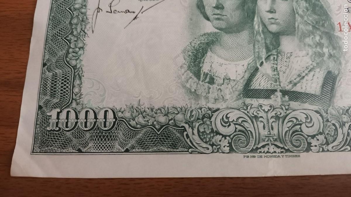 Billetes espa&ntilde;oles: Billete 1000 pesetas 1957 - Foto 4