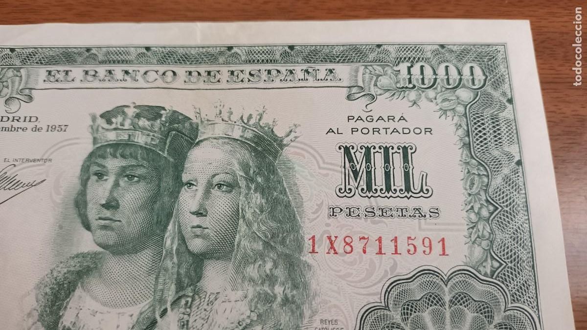 Billetes espa&ntilde;oles: Billete 1000 pesetas 1957 - Foto 5