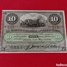 Billetes españoles: BILLETE 10 PESOS BANCO ESPAÑOL DE LA ISLA DE CUBA 1896.