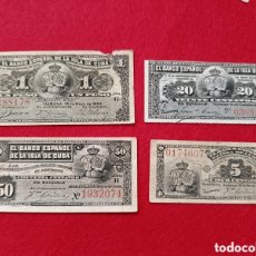 Billetes españoles: 4 BILLETES DEL BANCO ESPAÑOL DE LA ISLA DE CUBA 1896 Y 1897