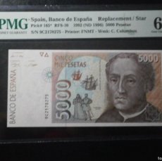 Billetes españoles: BILLETE 5000 PESETAS 1992. SERIE 9C. PMG65. S/C.