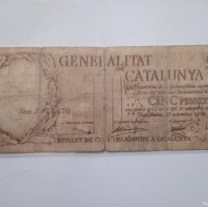 Billetes españoles: REPUBLICA 5 PESETAS DEL AÑO 1936 DE LA GENERALITAT DE CATALUNYA (B63)