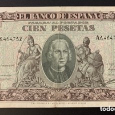 Billetes españoles: CMC 100 PESETAS 9 ENERO 1940 COLON SERIE A MBC EDIFIL 438
