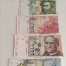 Banconote spagnole: LOTE BILLETES DE 1000, 2000, 5000 Y 10000 PESETAS