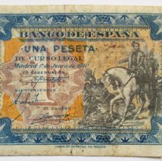 Billetes españoles: BILLETE DE 1 PESETA, DE 1º DE JUNIO DE 1940. MADRID, SERIE B. LOTE 2070-S