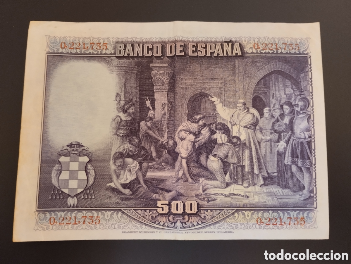 Billetes espa&ntilde;oles: 500 PTS 1928 EBC- - Foto 2