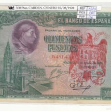 Billetes españoles: BILLETE ESPAÑA 500 PESETAS CON RESELLO 1928 P-77AX EBC