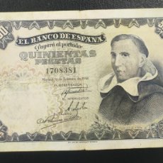 Billetes españoles: ESPAÑA. EDIFIL 452. 500 PTAS 19 DE FEBRERO DE 1946, CONSERVACIÓN BC+.