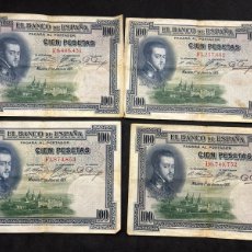 Billetes españoles: 4 BILLETES CIEN PESETAS 1925