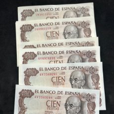 Billetes españoles: 23 BILLETES CIEN PESETAS 1970, MANUEL DE FALLA